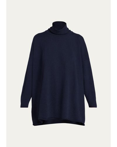 Eskandar Cashmere A-Line Scrunch Neck Sweater - Long Length