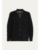 Eskandar Cashmere V-Neck Cardigan - Mid Plus length - 1
