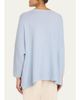 Eskandar Linen-Cotton Bateau Neck Sweater - Mid Plus Length - 3