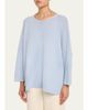 Eskandar Linen-Cotton Bateau Neck Sweater - Mid Plus Length - 4
