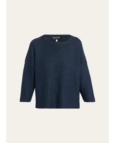 Eskandar Mulberry Silk Cropped Bateau