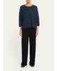 Eskandar Mulberry Silk Cropped Bateau - 2