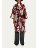 Eskandar Sloped Shoulder Wide A-Line Open Jacket With Collar - 3/4 Length - 2