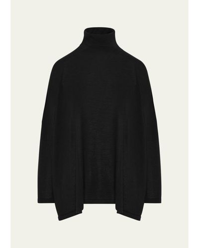 Eskandar Wide Scrunch Neck Top (Mid Plus Length)
