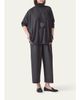 Eskandar Wide Scrunch Neck Top (Mid Plus Length) - 2