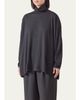 Eskandar Wide Scrunch Neck Top (Mid Plus Length) - 5