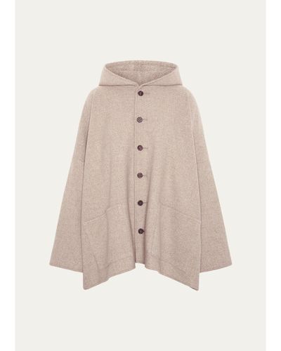 Eskandar Wool Cashmere Hooded Coat - Long Length