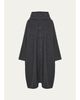 Eskandar Wool Cashmere Wide Hooded Buttoned Coat - 3/4 Length - 1