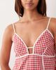 Esmée Esmée beach mini dress with contrast piping details in red gingham - 3