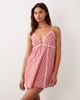 Esmée Esmée beach mini dress with contrast piping details in red gingham - 4