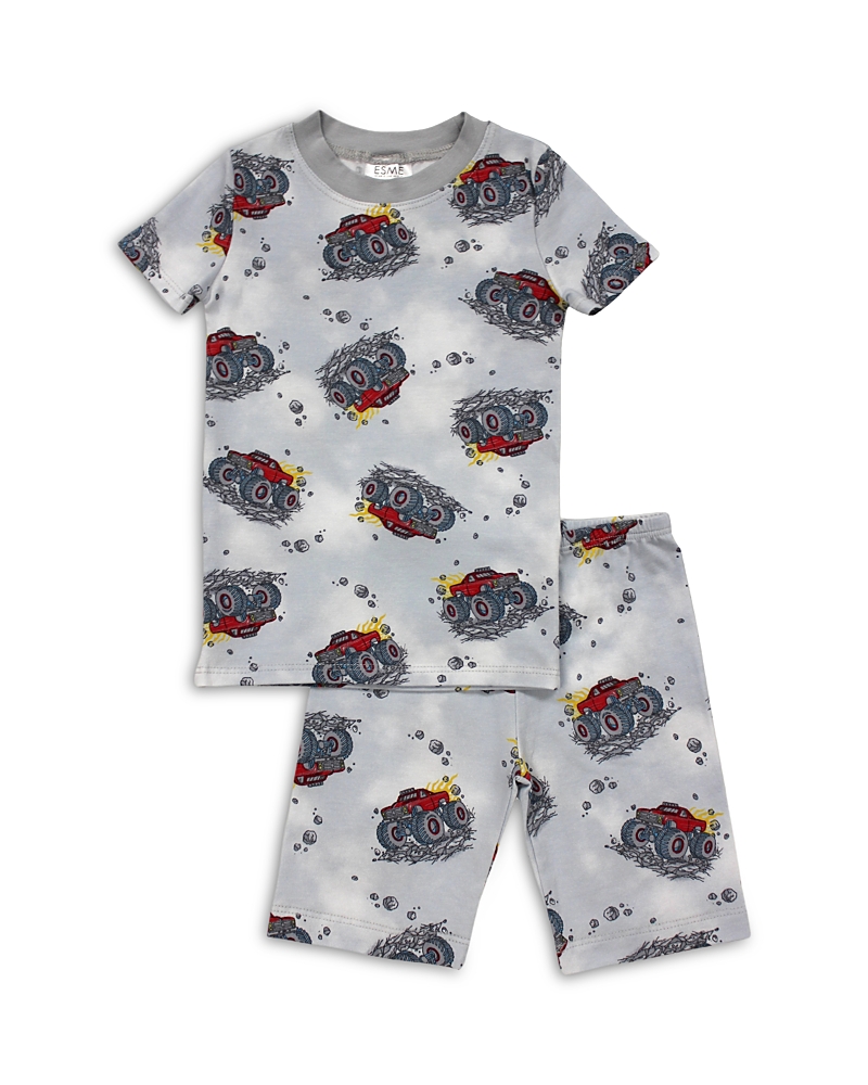 Esme Esme Boys' Monster Truck Short Sleeved Shorts Pajama Set