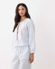 Esmée Esmée Curve tie front long sleeve beach top in blue & white stripe - part of a set - 1