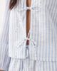 Esmée Esmée Curve tie front long sleeve beach top in blue & white stripe - part of a set - 3
