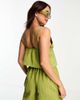Esmée Esmée Exclusive beach textured tie front top in green - part of a set - 2