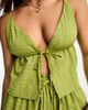 Esmée Esmée Exclusive beach textured tie front top in green - part of a set - 4
