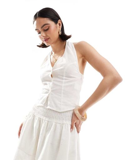 Esmée Esmée Exclusive halter top in white -set