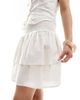 Esmée Esmée Exclusive ruffle mini skirt with shirred waist in white - part of a set - 4