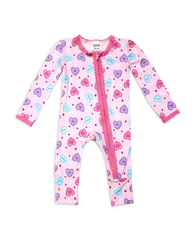 Esme Esme Girls' Candy Heart Lace Zip Coverall