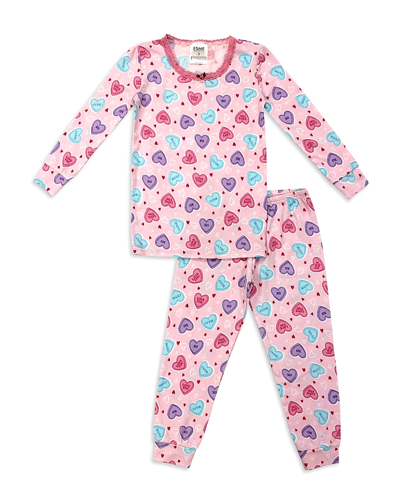 Esme Esme Girls' Candy Hearts Pajama Set