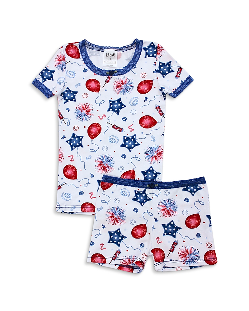 Esme Esme Girls' Printed Short Sleeved Top & Shorts Pajama Set