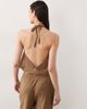 Esmée Esmée halter beach crop top in khaki brown - part of a set-Green - 3