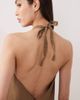 Esmée Esmée halter beach crop top in khaki brown - part of a set-Green - 4