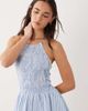 Esmée Esmée halter mini beach dress in blue & white stripes - 3
