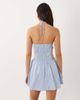 Esmée Esmée halter mini beach dress in blue & white stripes - 4