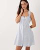 Esmée Esmée mini beach dress with ruffle trim in blue & white stripes - 1