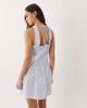 Esmée Esmée mini beach dress with ruffle trim in blue & white stripes - 3