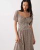 Esmée Esmée puff sleeve tie front beach maxi dress in brown & cream gingham - 3