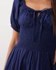 Esmée Esmée puff sleeve tie front maxi beach dress in navy - 3