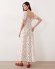 Esmée Esmée puff sleeve tie front maxi beach dress in red ditsy floral-Multi - 3
