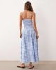 Esmée Esmée shirred drop waist maxi beach dress in blue & white gingham - 2