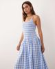 Esmée Esmée shirred drop waist maxi beach dress in blue & white gingham - 4