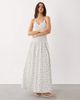 Esmée Esmée shirred drop waist maxi beach dress in blue ditsy floral-Multi - 1