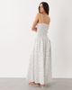 Esmée Esmée shirred drop waist maxi beach dress in blue ditsy floral-Multi - 4