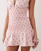 Esmée Esmée shirred mini beach dress in pink & red polka dots - 2