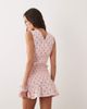 Esmée Esmée shirred mini beach dress in pink & red polka dots - 4