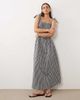 Esmée Esmée shirred tie strap maxi beach dress in black & white gingham - 1