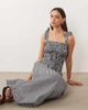 Esmée Esmée shirred tie strap maxi beach dress in black & white gingham - 2