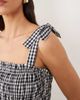 Esmée Esmée shirred tie strap maxi beach dress in black & white gingham - 3