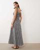 Esmée Esmée shirred tie strap maxi beach dress in black & white gingham - 4