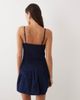 Esmée Esmée shirred waist mini beach dress in navy - 4