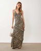 Esmée Esmée strappy maxi beach dress with ruffle detail in cream zebra-Multi - 1