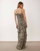 Esmée Esmée strappy maxi beach dress with ruffle detail in cream zebra-Multi - 4