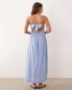 Esmée Esmée tie back maxi beach dress in light blue-Black - 3