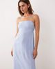 Esmée Esmée tie back maxi beach dress in light blue-Black - 4
