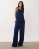 Esmée Esmée tie front beach pants in navy - 1