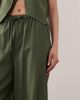 Esmée Esmée tie front beach pants with cream scallop trim in olive - part of a set-Green - 2